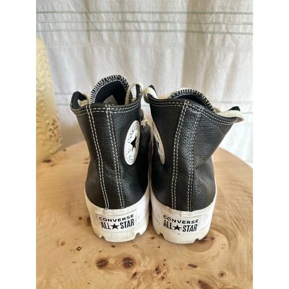 Converse Chuck Taylor AllStar Lugged Leather Sneakers Women’s 6.5 Black High Top - Picture 6 of 8